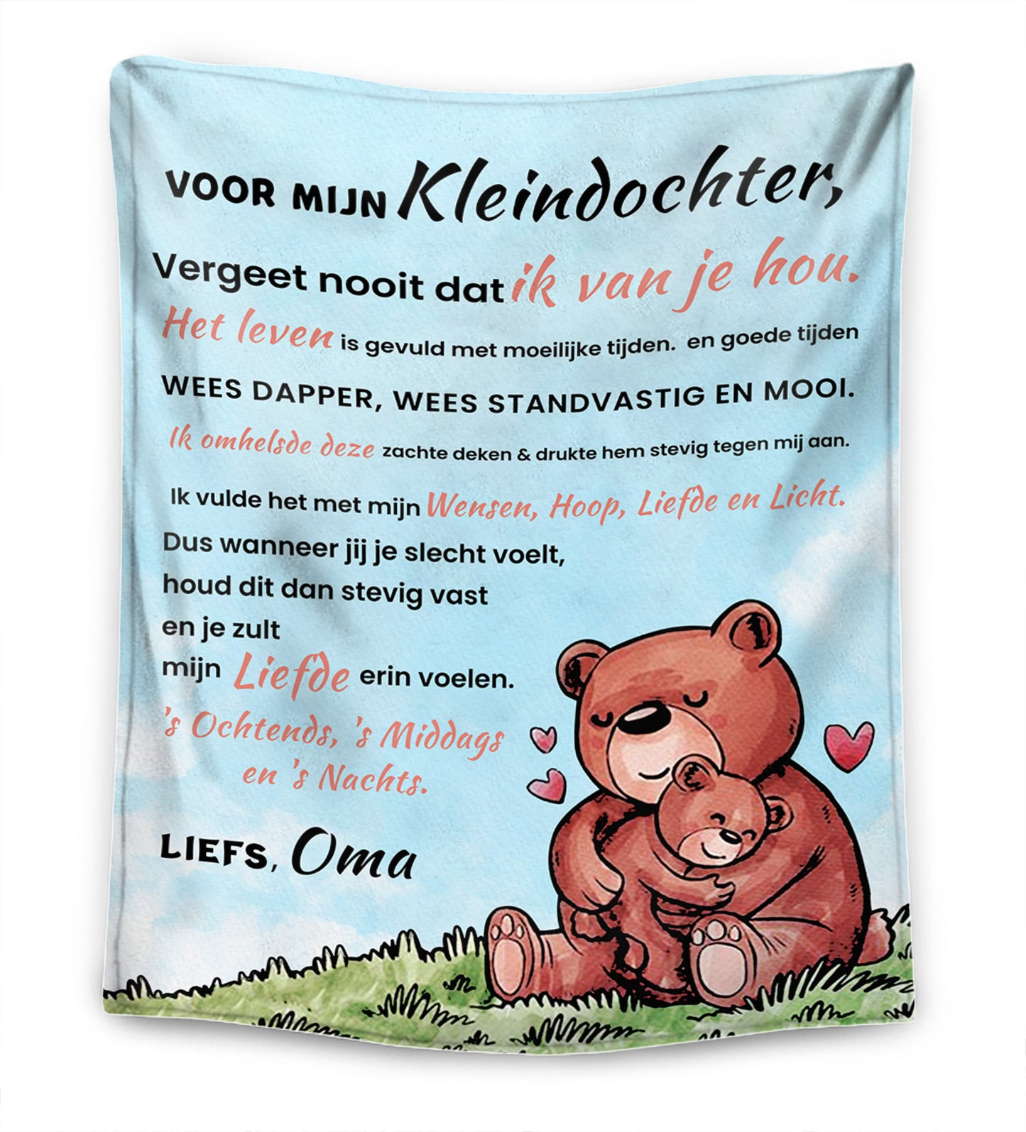 Schattige Beer - Oma voor mijn Kleindochter/Kleinzoon Premium Deken™