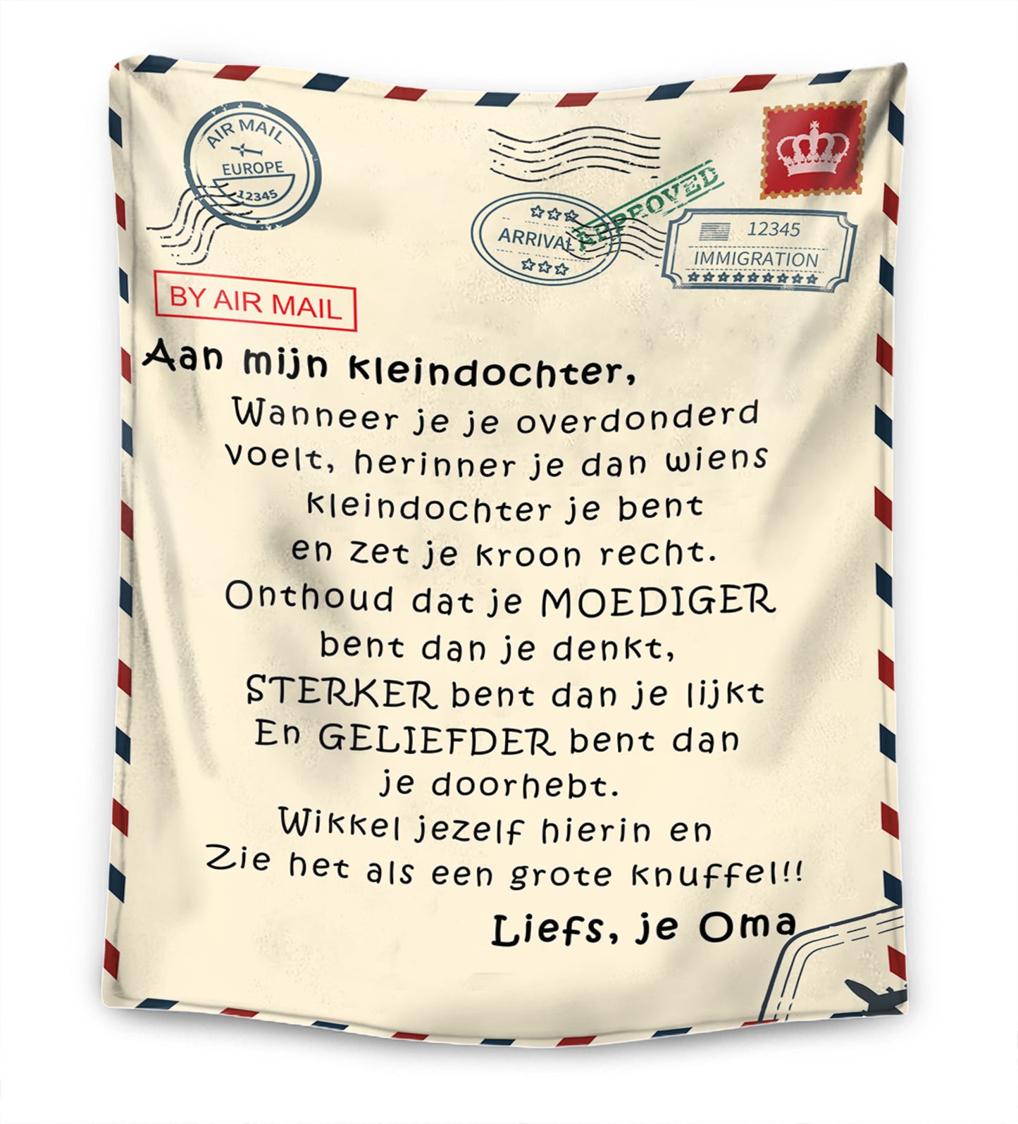 Oma – Voor mijn kleindochter / Voor mijn kleinzoon – Premium Deken™