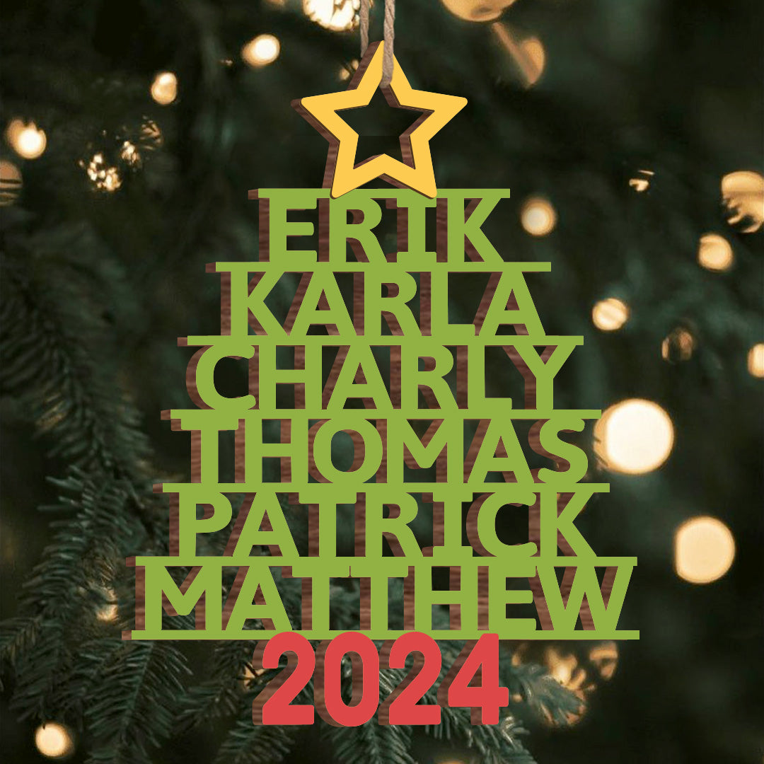 Gepersonaliseerde Kerstbal met Familienaam - Gepersonaliseerd Kerstcadeau voor Familie