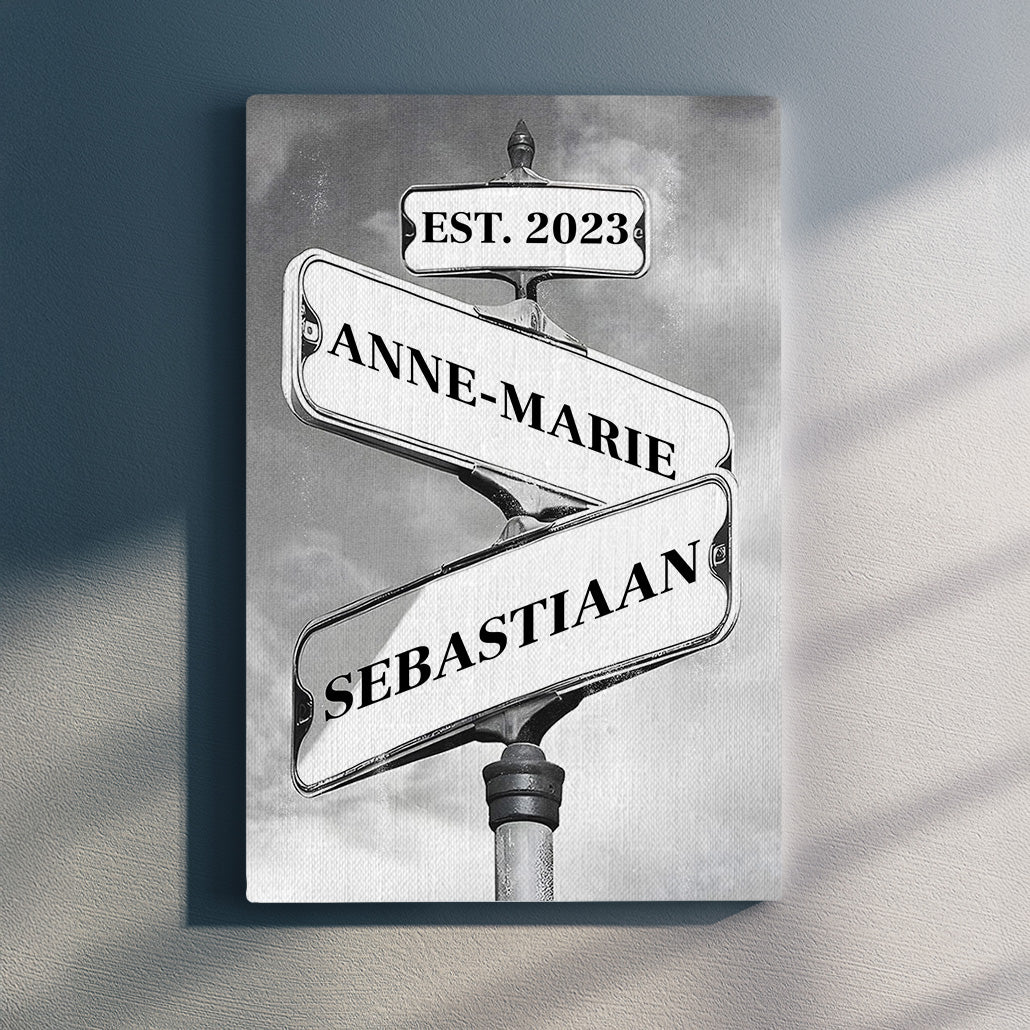 Waar Onze Wegen Samen Komen - Cadeau Voor Koppels - Gepersonaliseerd Wanddecoratie