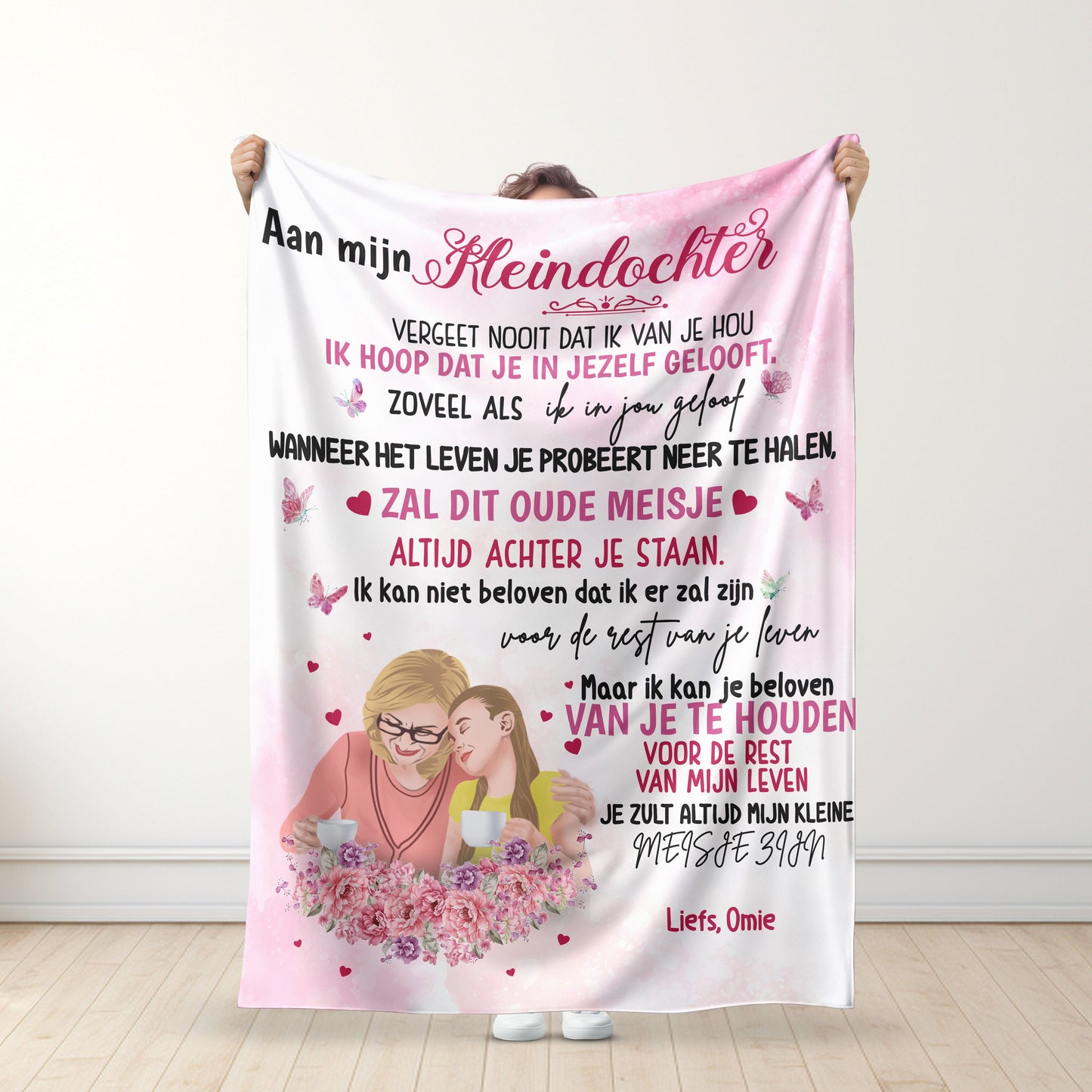 Pure Liefde - Oma - voor kleindochter / kleinzoon Premium deken