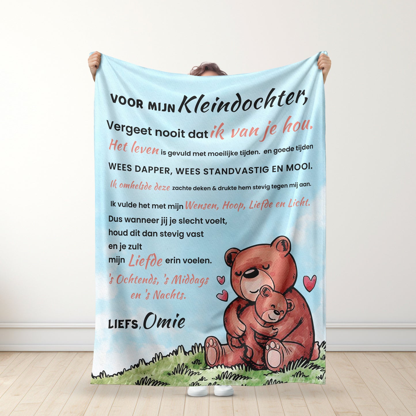 Schattige Beer - Oma voor mijn Kleindochter/Kleinzoon Premium Deken™