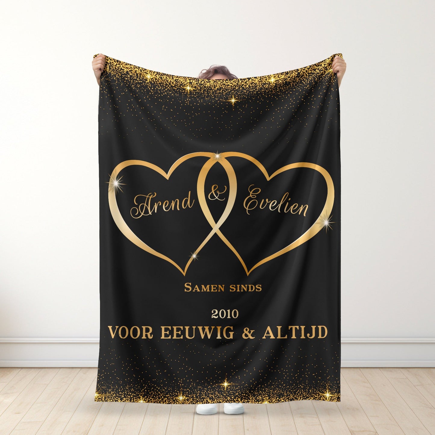 Voor degene die mijn hart vasthoudt - Gepersonaliseerde Premium Deken™