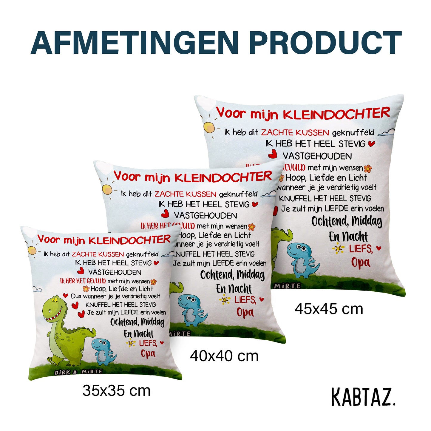 Voor mijn kleindochter/kleinzoon - Gepersonaliseerd Premium Kussen met Dinosaurusthema™