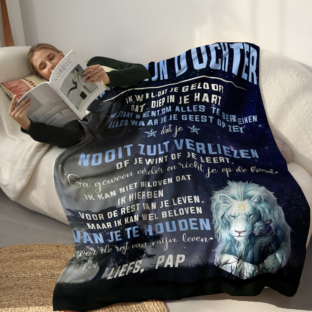 Geloof in jouw Hart - Van vader aan dochter/zoon Premium Deken™