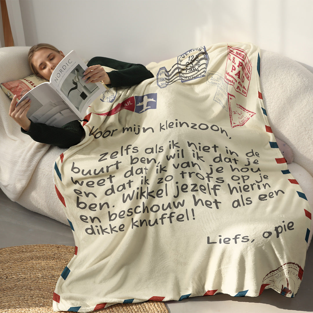 Opa – Voor mijn kleindochter / Voor mijn kleinzoon – Premium Deken™ Ver.3