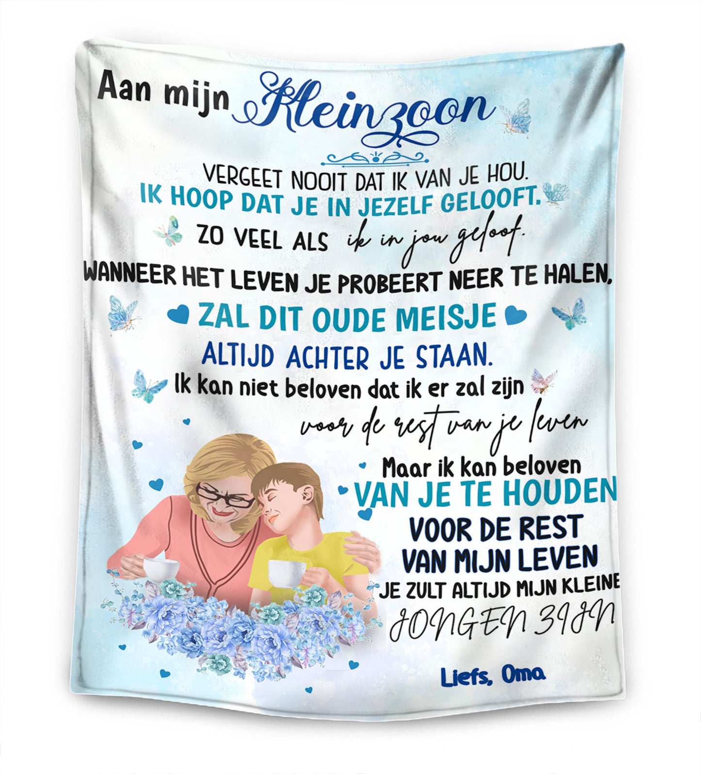 Pure Liefde - Oma - voor kleindochter / kleinzoon Premium deken