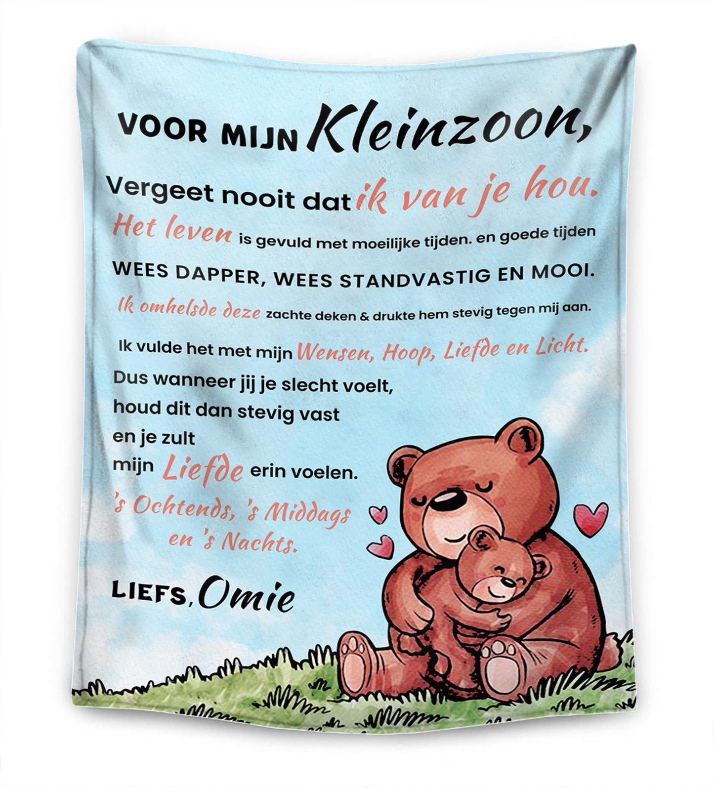 Schattige Beer - Oma voor mijn Kleindochter/Kleinzoon Premium Deken™