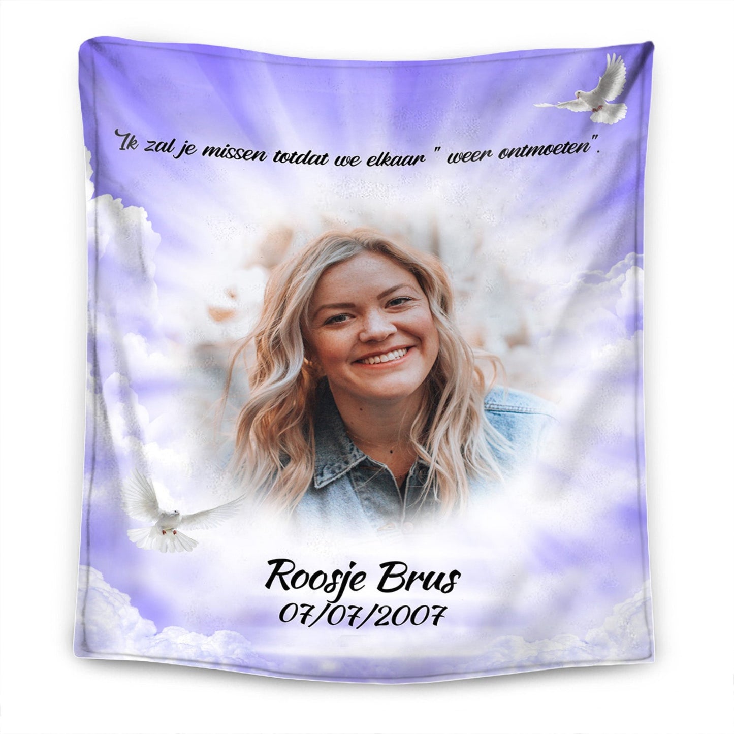 Voor een geliefde in de Hemel - Gepersonaliseerde Premium Deken ™