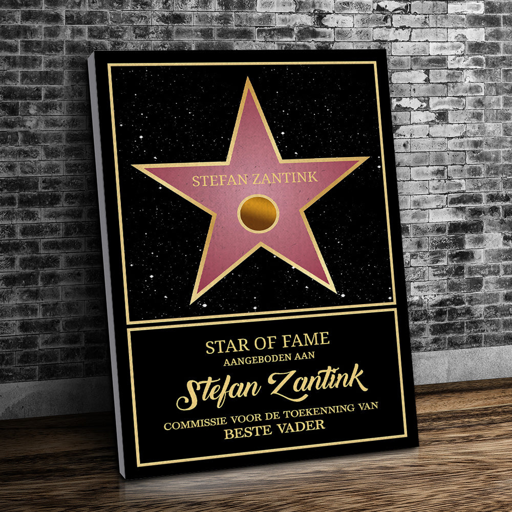 Gepersonaliseerde Star of Fame Award Wanddecoratie™