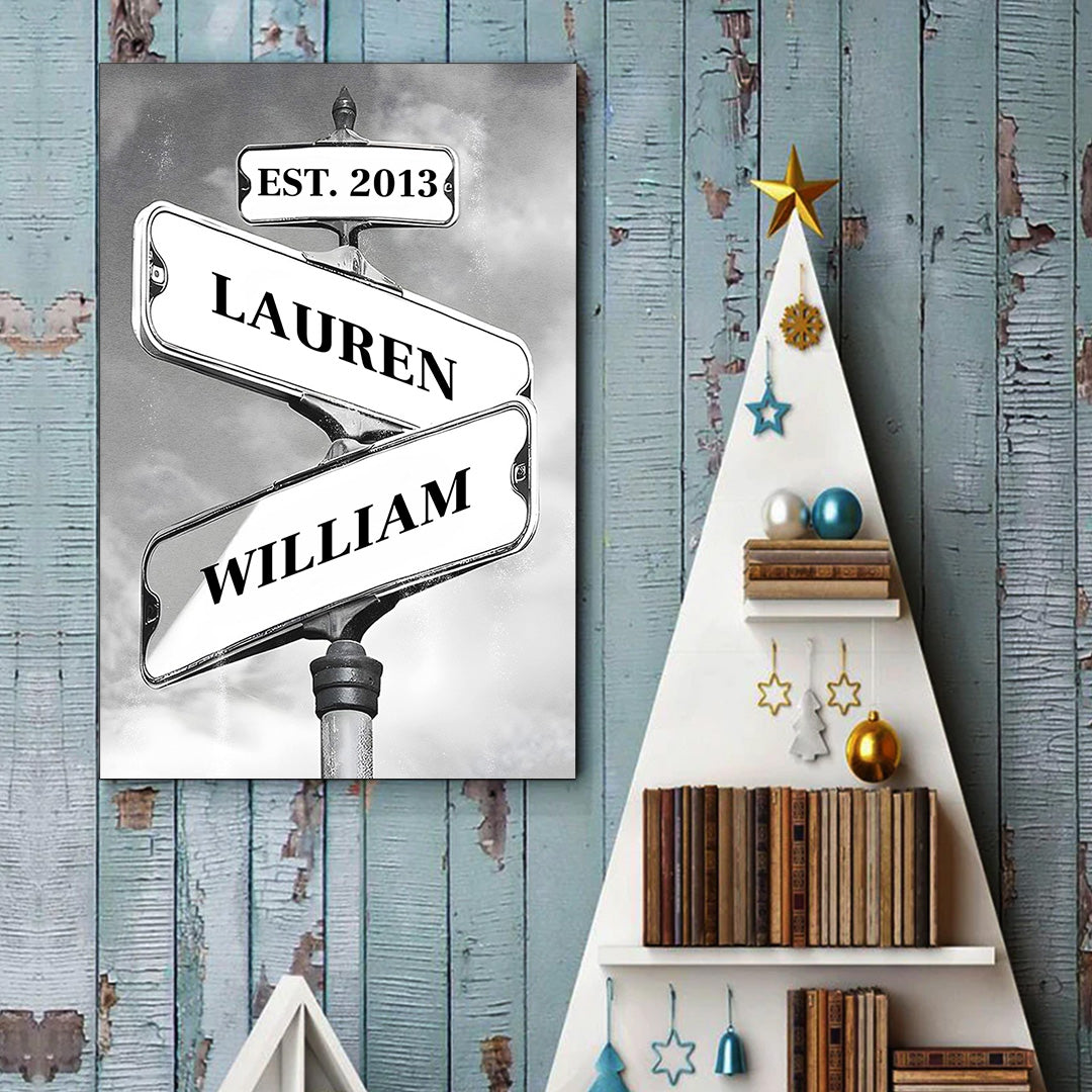 Waar Onze Wegen Samen Komen - Cadeau Voor Koppels - Gepersonaliseerd Wanddecoratie