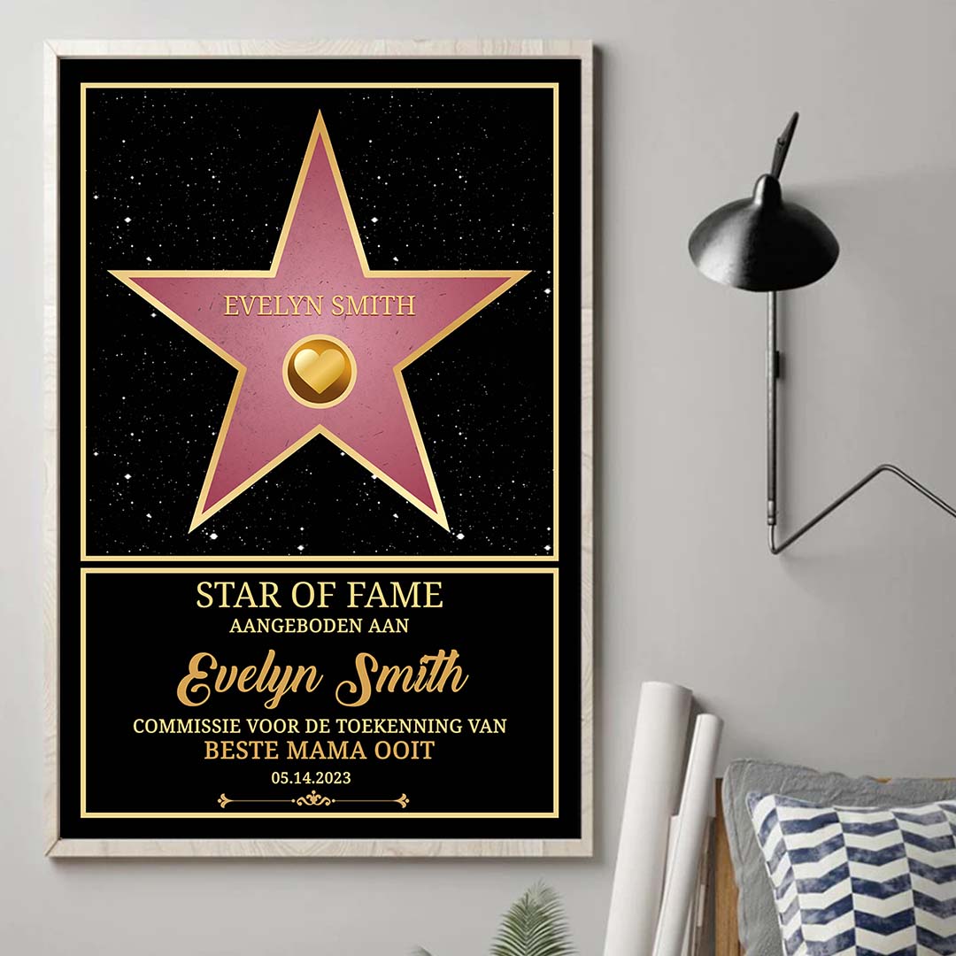 Gepersonaliseerde Star of Fame Award Wanddecoratie™