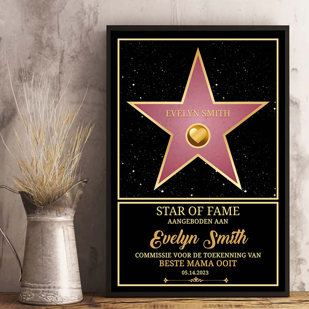 Gepersonaliseerde Star of Fame Award Wanddecoratie™