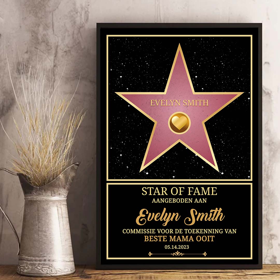 Gepersonaliseerde Star of Fame Award Poster™