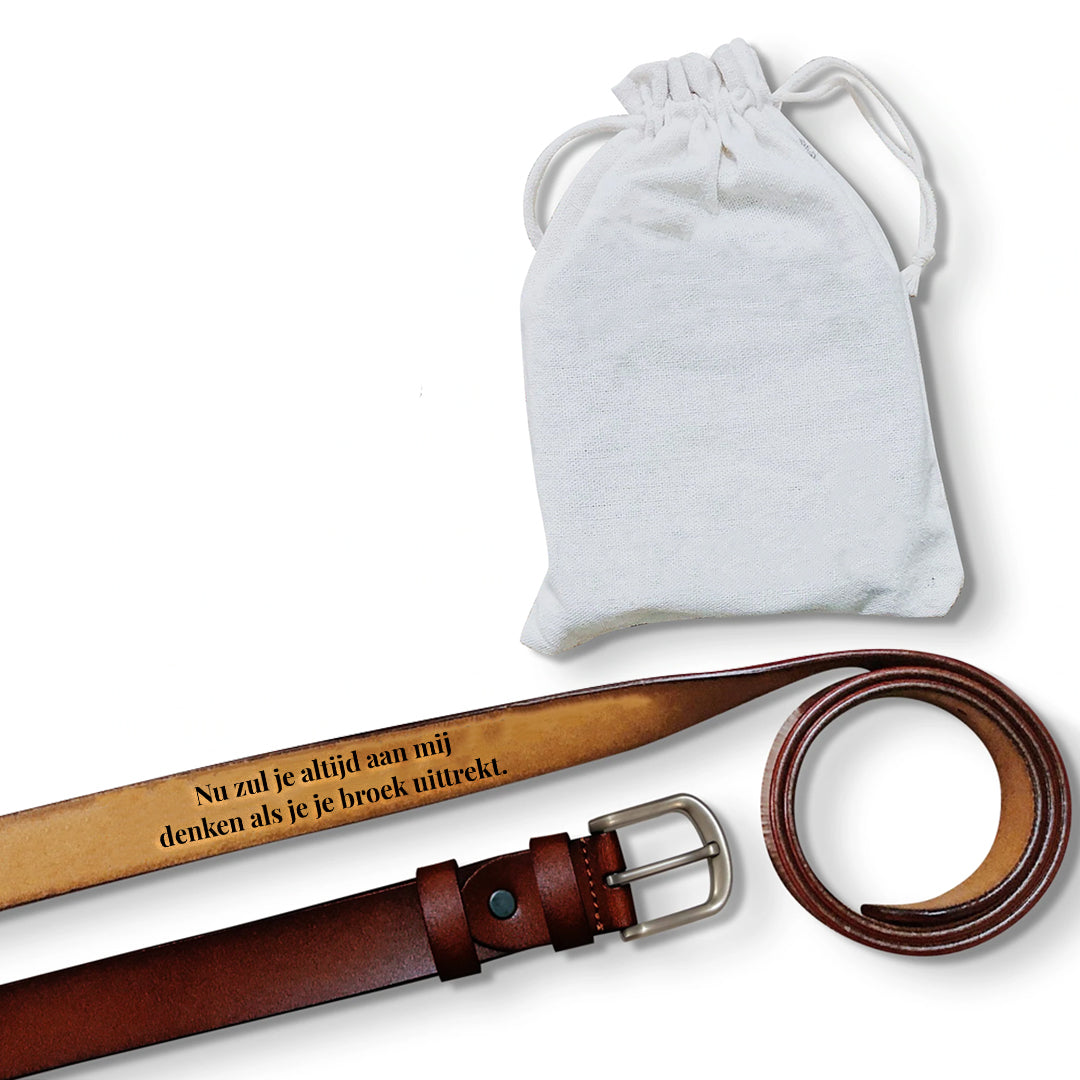 Heren - Geheim bericht - Premium leren riem™