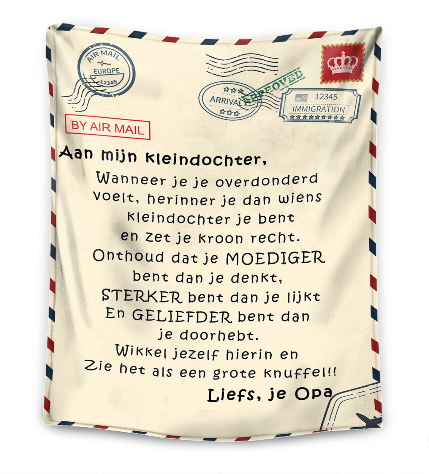 Opa – Voor mijn kleindochter / Voor mijn kleinzoon – Premium Deken™