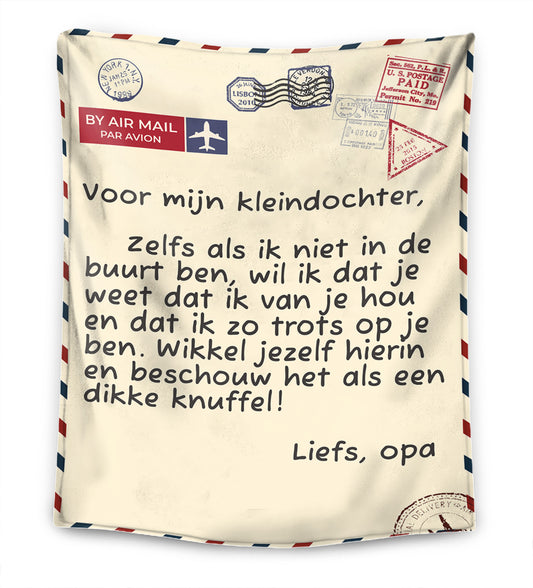 Opa – Voor mijn kleindochter / Voor mijn kleinzoon – Premium Deken™ Ver.3