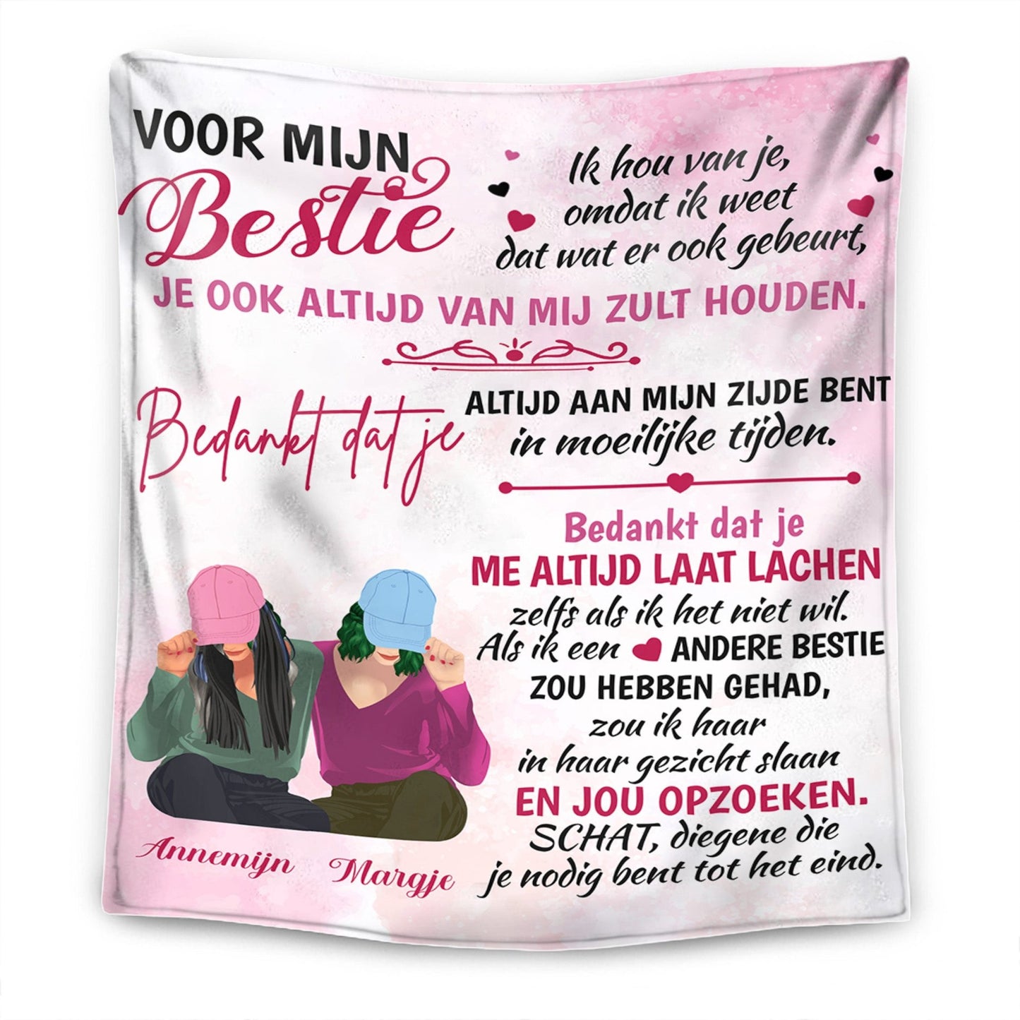 Voor mijn Bestie - Gepersonaliseerde premium deken™