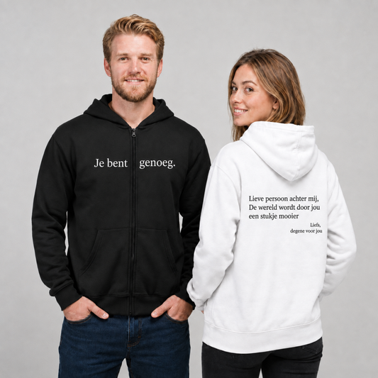 Je bent genoeg Hoodie met rits