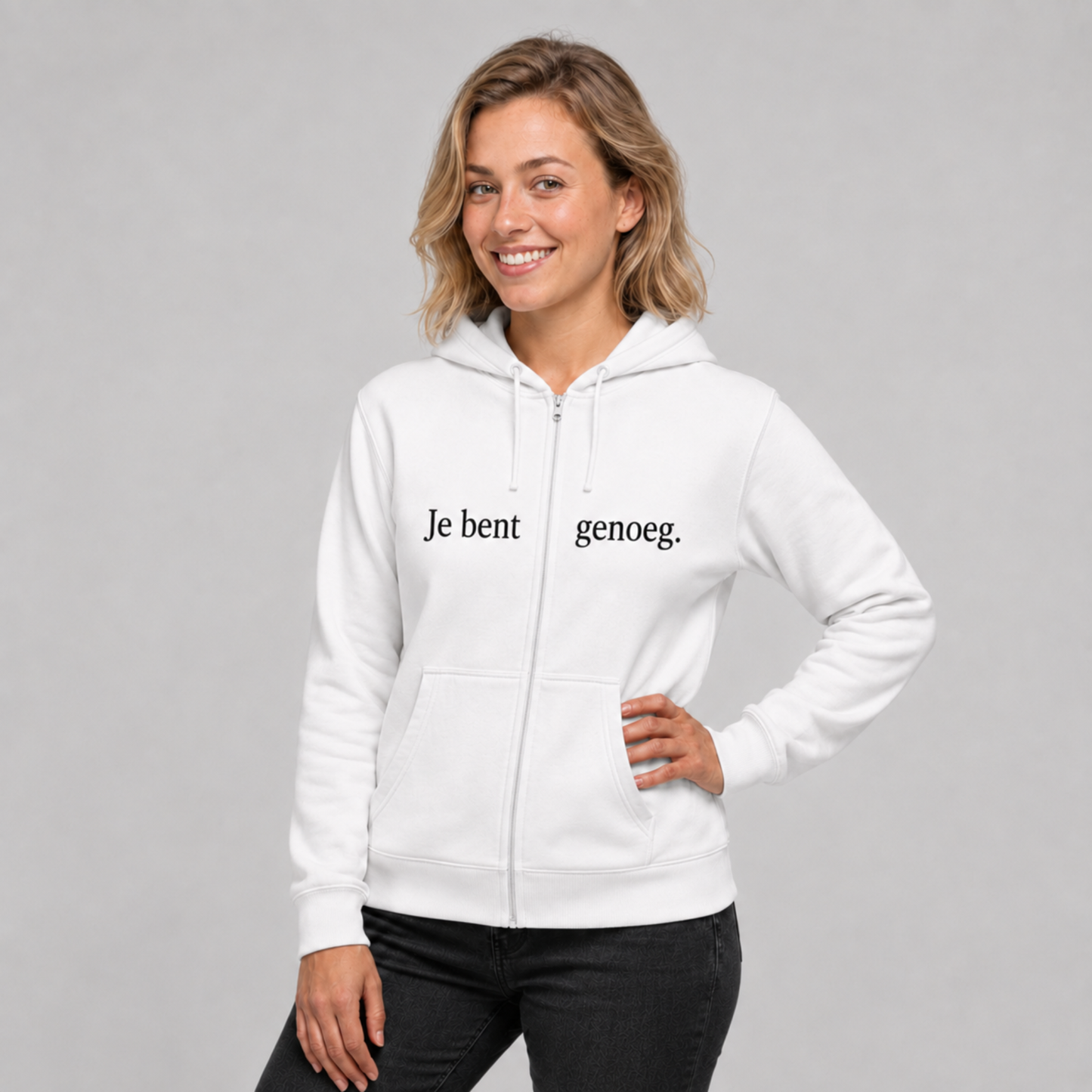 Je bent genoeg Hoodie met rits