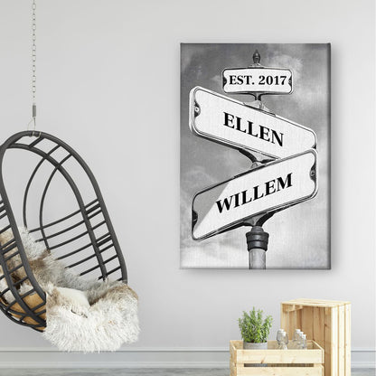 Waar Onze Wegen Samen Komen - Cadeau Voor Koppels - Gepersonaliseerd Canvas