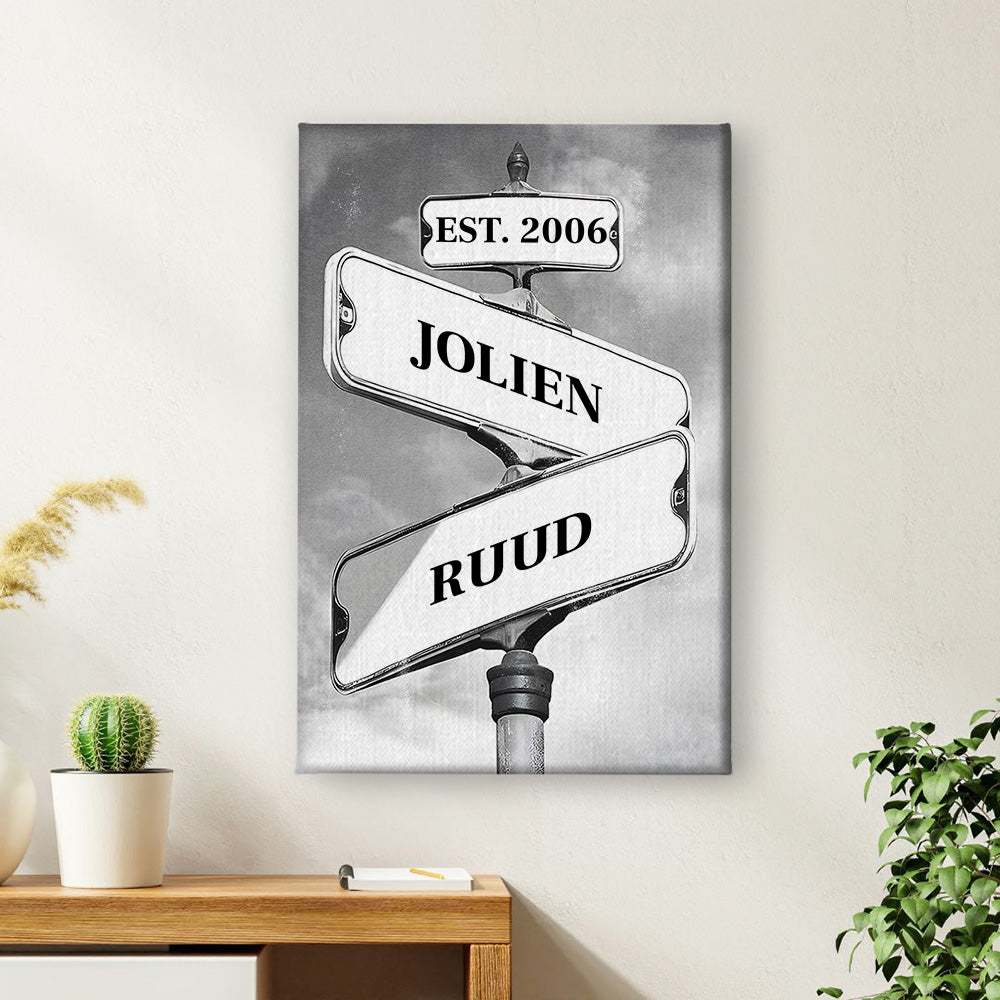 Waar Onze Wegen Samen Komen - Cadeau Voor Koppels - Gepersonaliseerd Canvas