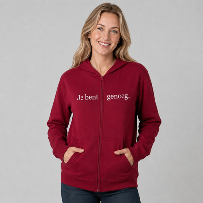 Je bent genoeg Hoodie met rits