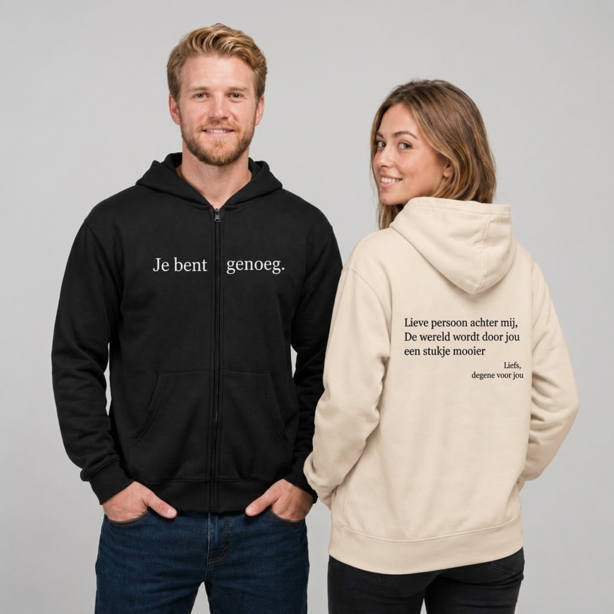 Je bent genoeg Hoodie met rits